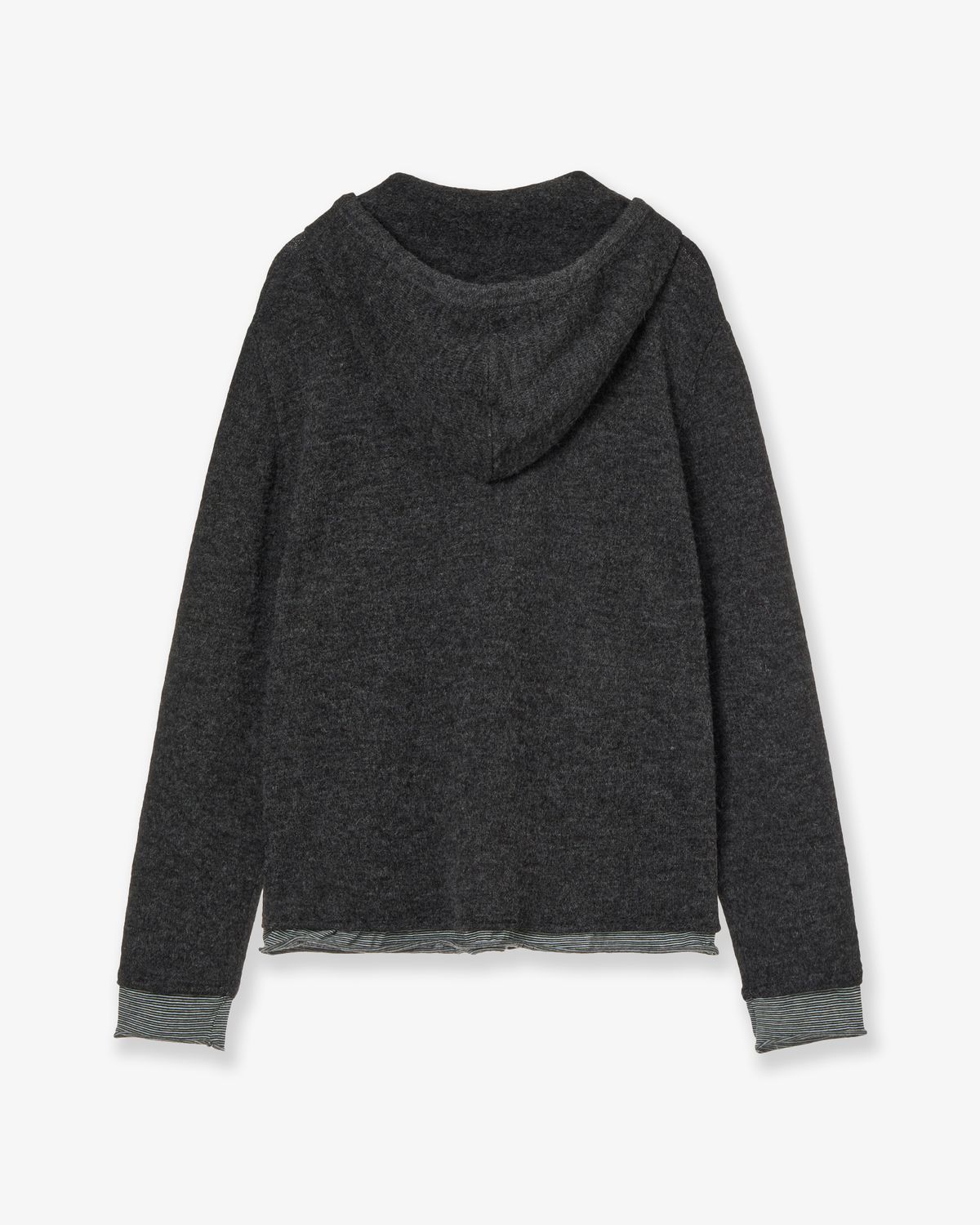 에이이에이이(AEAE) LAYERED KNIT HOODIE [CHARCOAL]