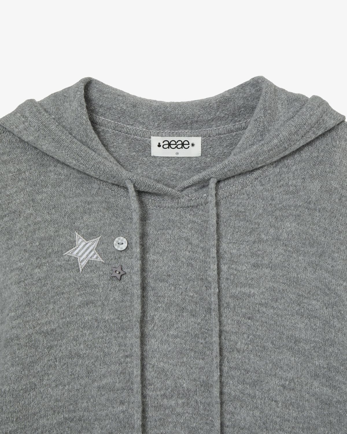 에이이에이이(AEAE) LAYERED KNIT HOODIE [GREY]