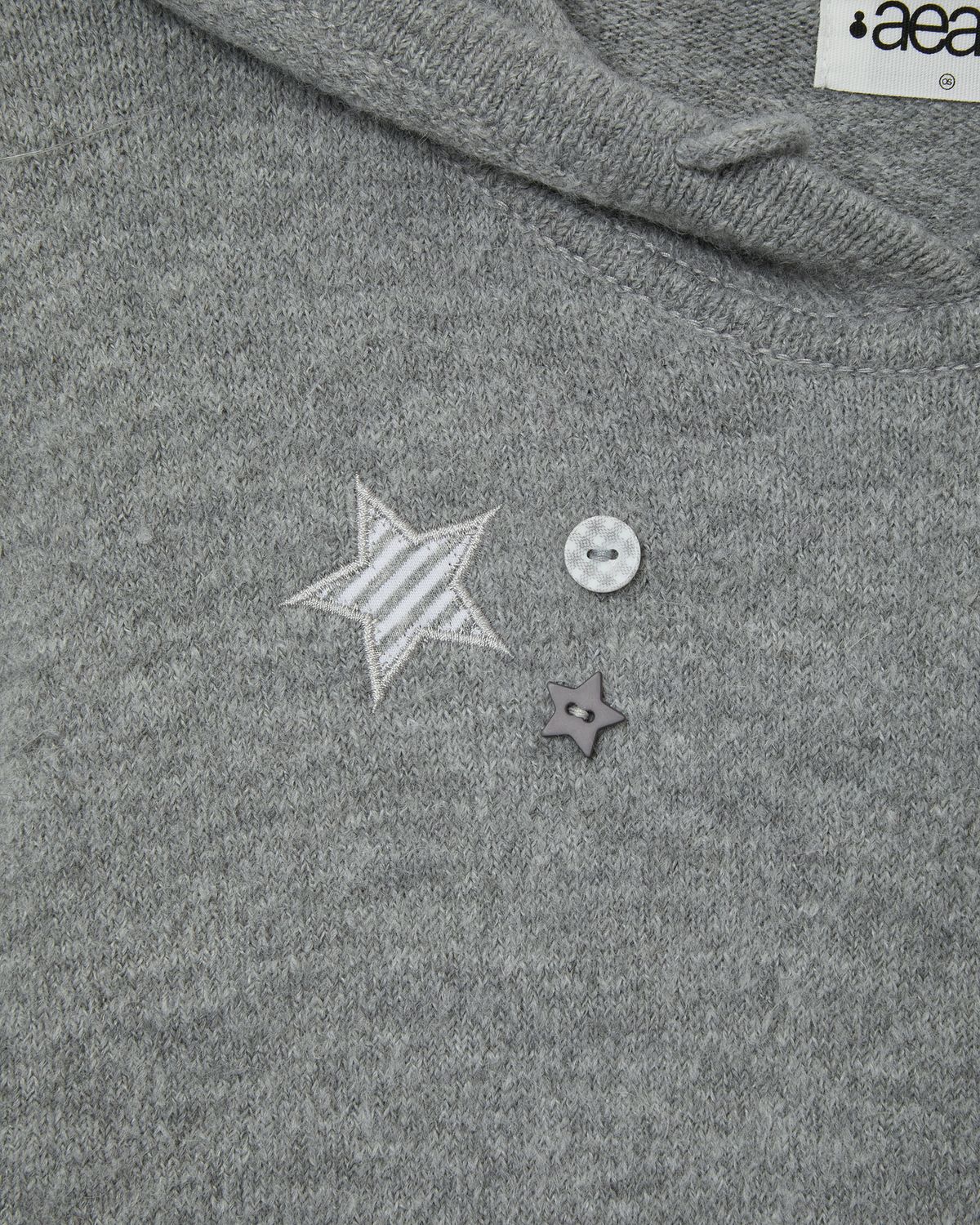 에이이에이이(AEAE) LAYERED KNIT HOODIE [GREY]