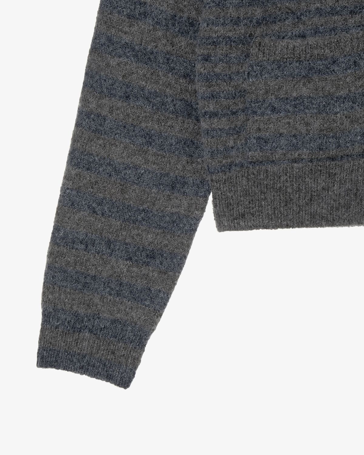 에이이에이이(AEAE) STRIPE HOOD KNIT ZIP UP [NAVY]