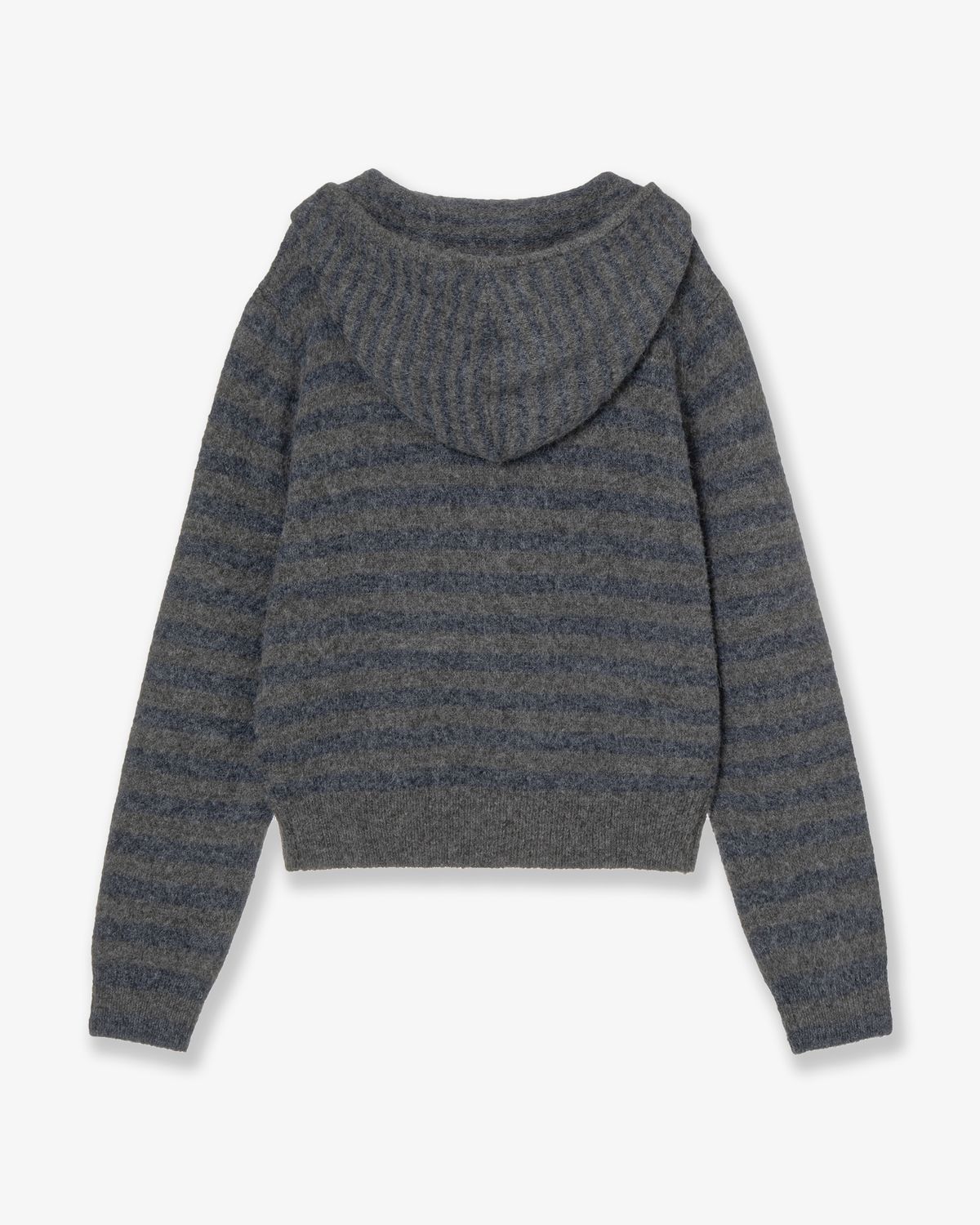 에이이에이이(AEAE) STRIPE HOOD KNIT ZIP UP [NAVY]