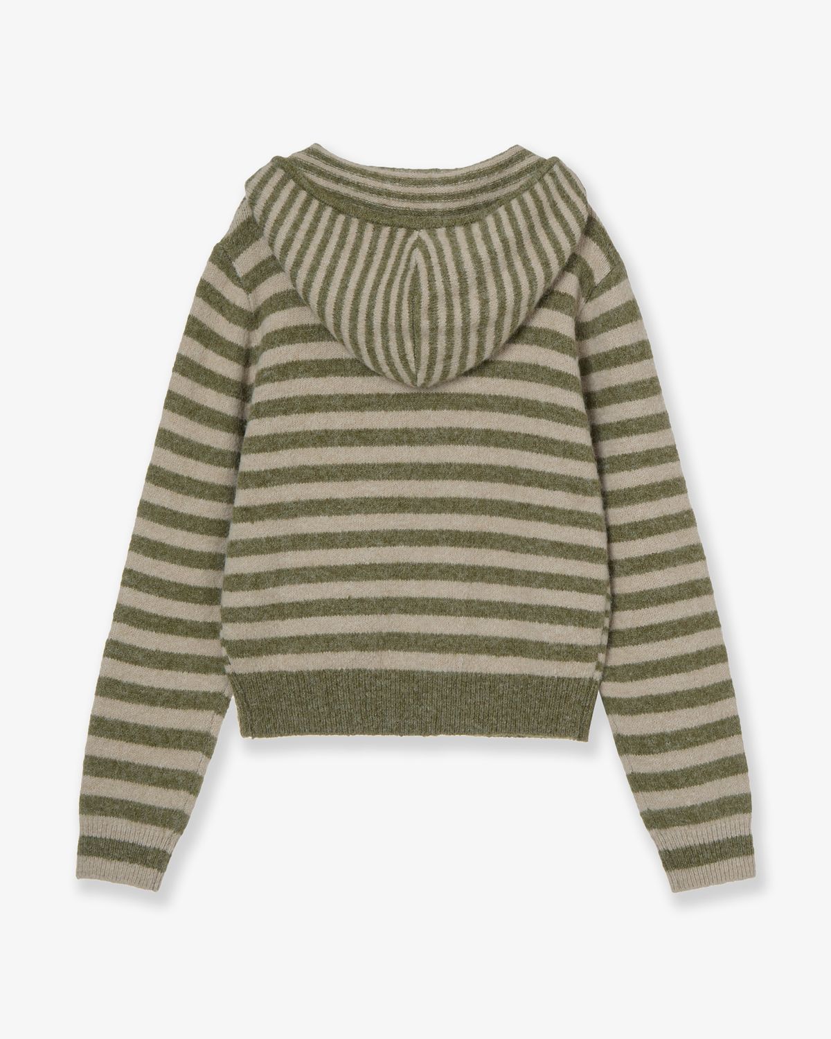 에이이에이이(AEAE) STRIPE HOOD KNIT ZIP UP [KHAKI]