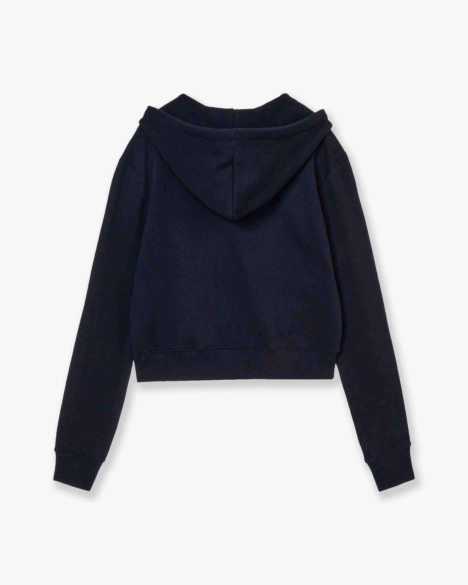 MUSINSA公式 | AEAE DOT SMALL LETTER CROP HOOD ZIP UP [NAVY]