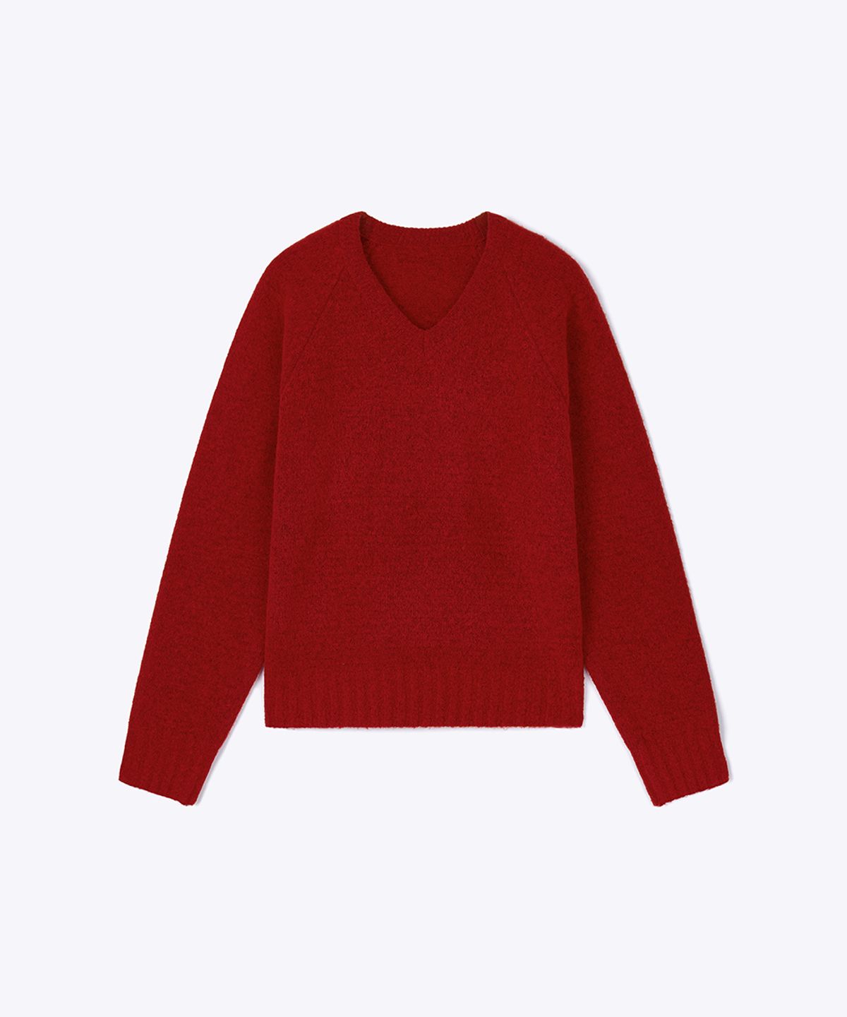 320쇼룸(320SHOWROOM) Raglan V-Neck Loose Fit Knit Pullover Red