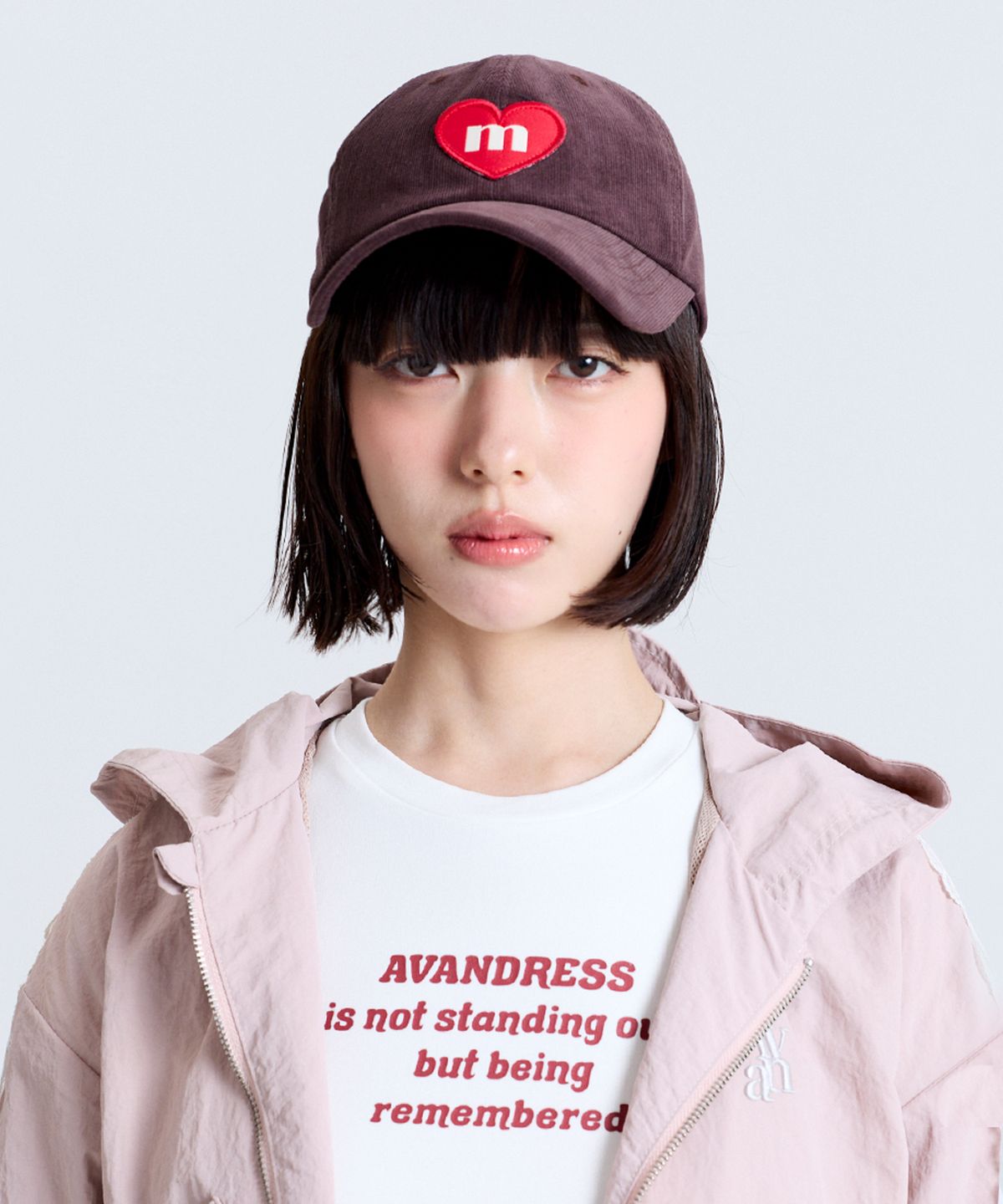 마크니(MACNI) CORDUROY HEART DEEP BALL CAP BROWN