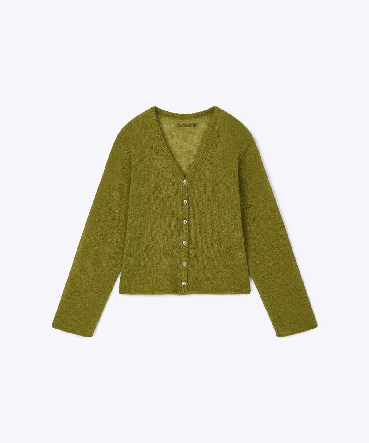 320쇼룸(320SHOWROOM) V-Neck Button-Up Wool Alpaca Knit Cardigan Olive green