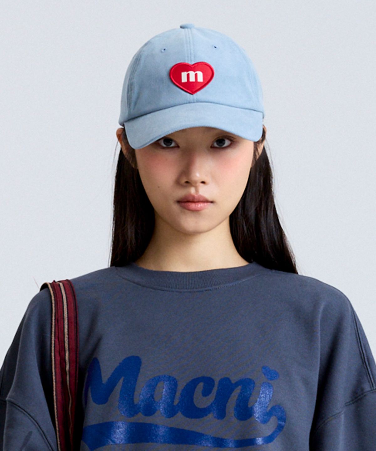 마크니(MACNI) CORDUROY HEART DEEP BALL CAP SKY BLUE