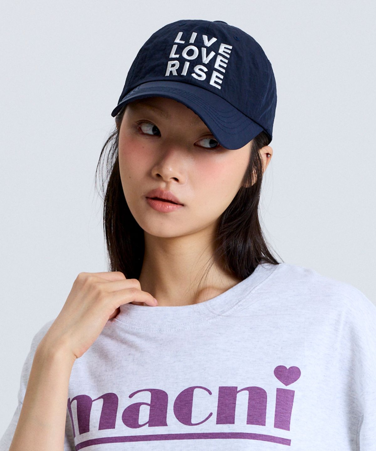 마크니(MACNI) NYLON LLR DEEP BALL CAP NAVY