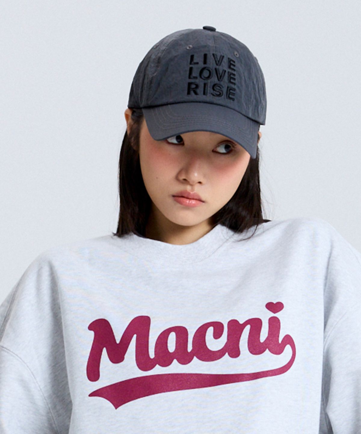 마크니(MACNI) NYLON LLR DEEP BALL CAP CHARCOAL