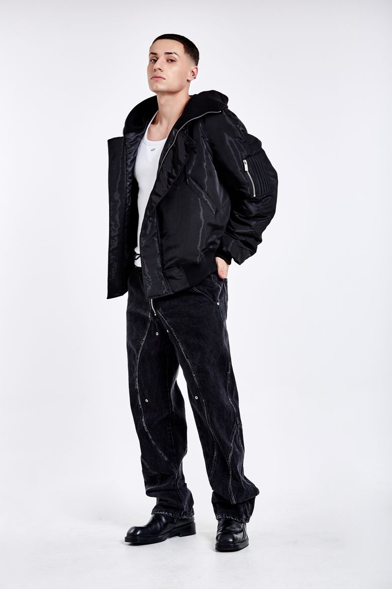 MUSINSA | 51PERCENT TUNNEL LINING TROUSER (DENIM) - Washed Black