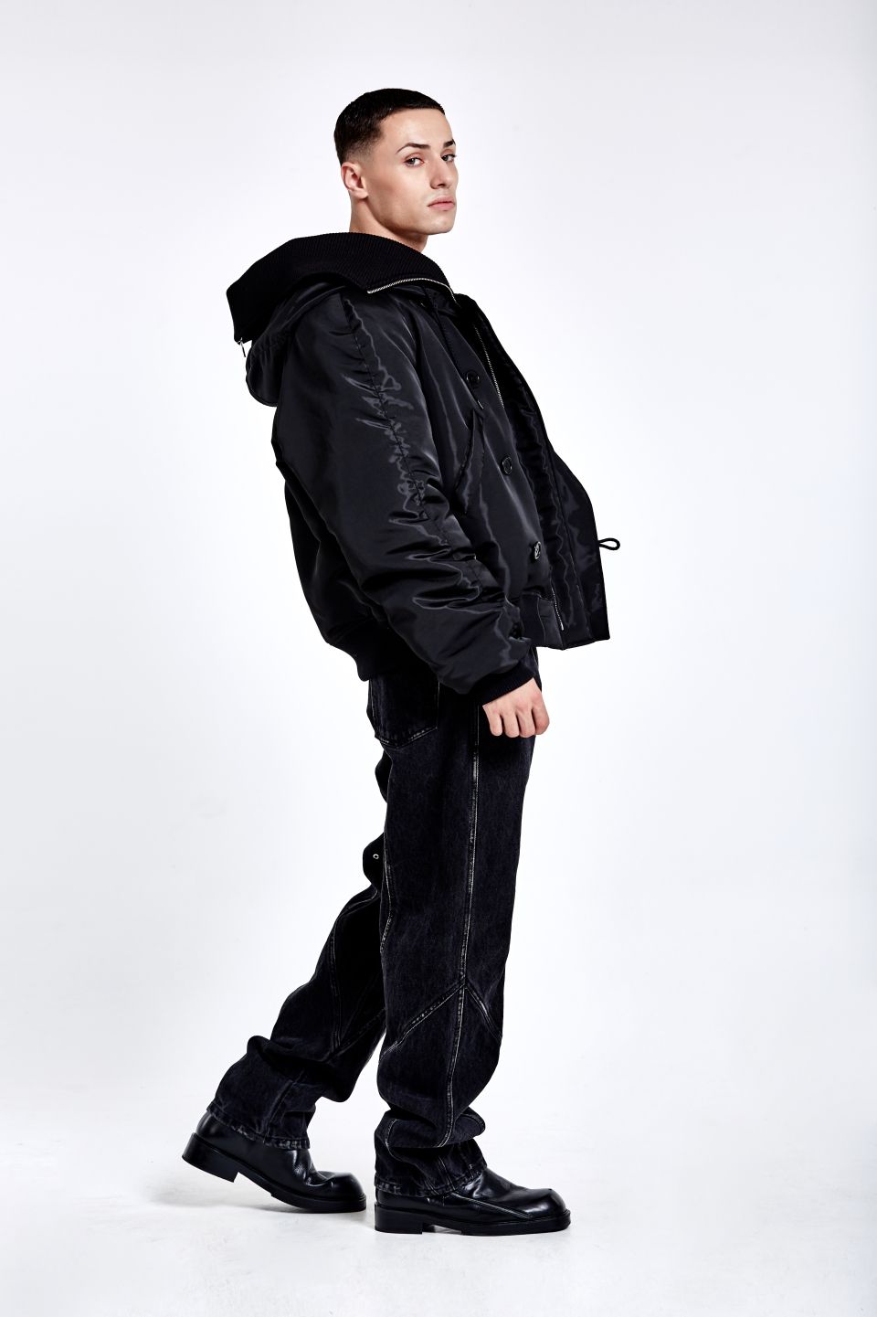 MUSINSA | 51PERCENT TUNNEL LINING TROUSER (DENIM) - Washed Black