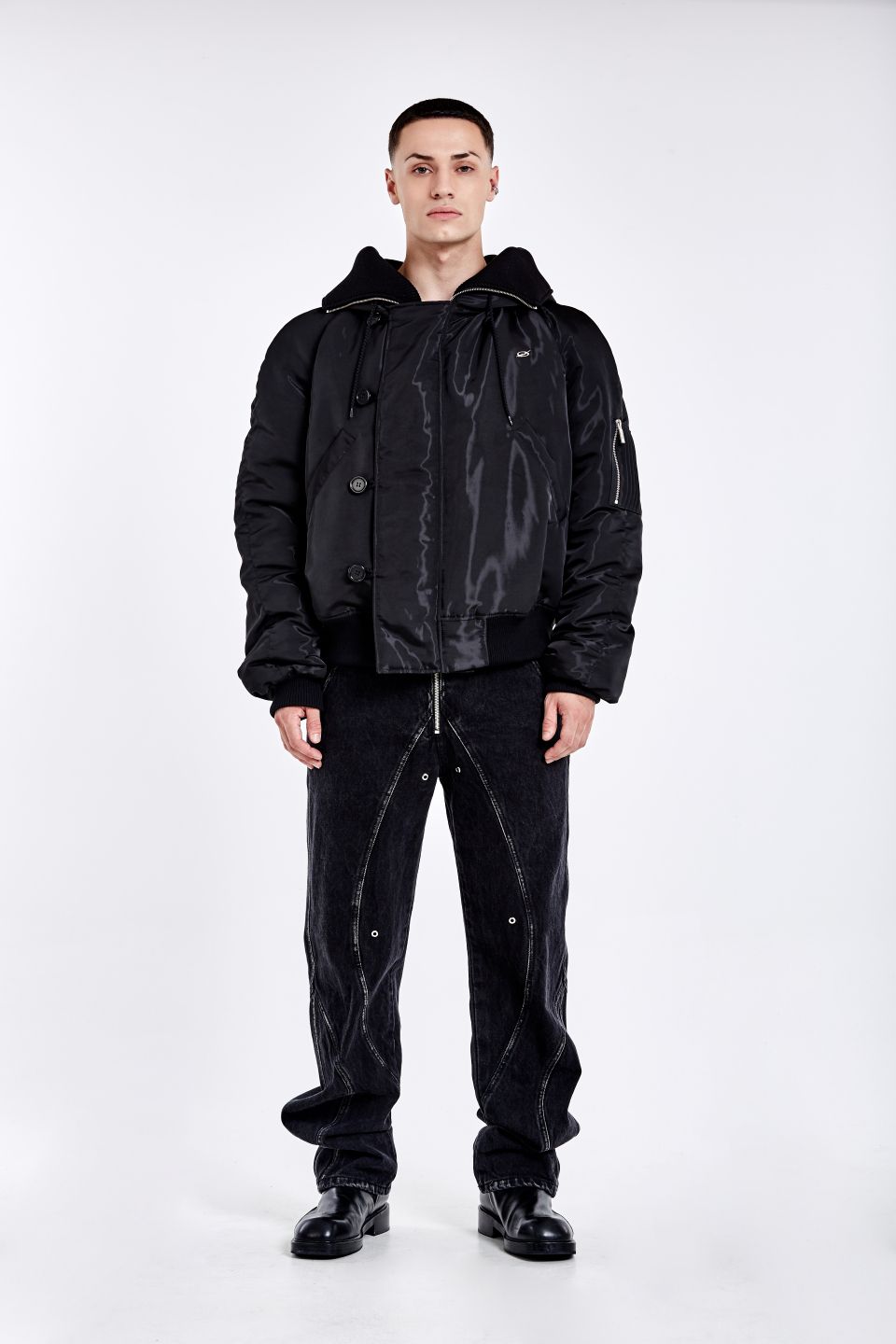 MUSINSA | 51PERCENT TUNNEL LINING TROUSER (DENIM) - Washed Black