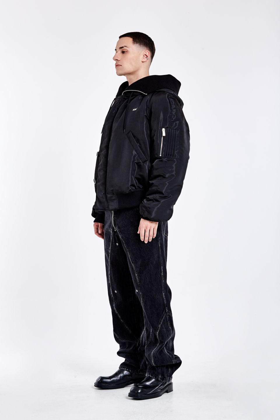 MUSINSA | 51PERCENT TUNNEL LINING TROUSER (DENIM) - Washed Black