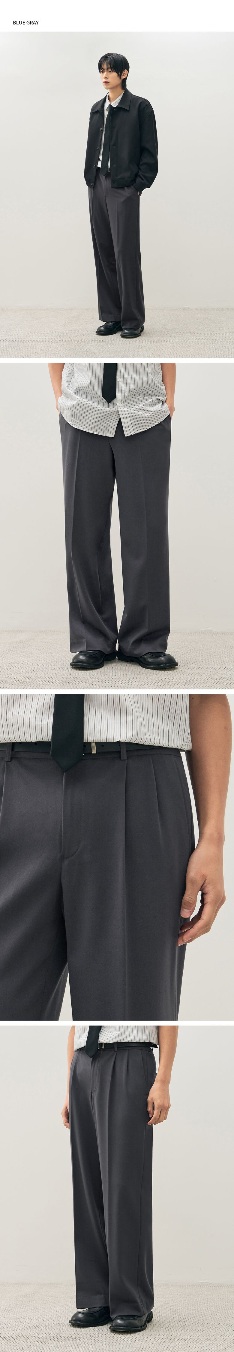 MUSINSA | DRAW FIT Two-Tuck Banding Wide Slacks [CREAM]