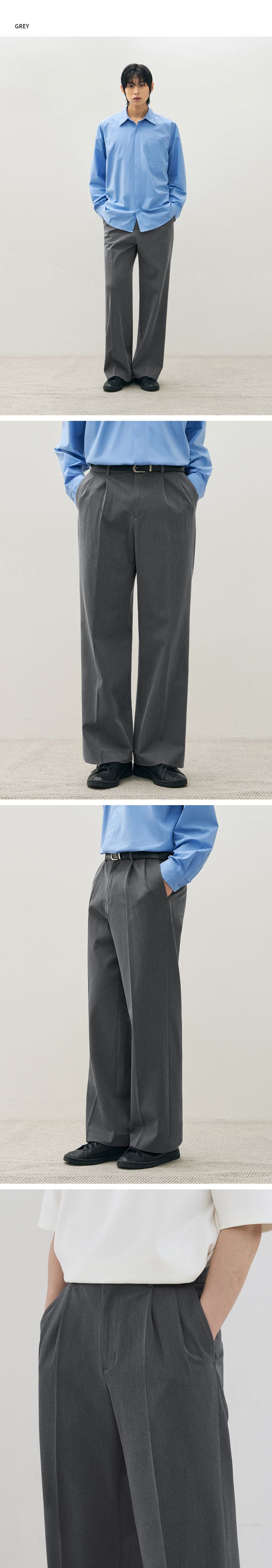 MUSINSA | DRAW FIT Two-Tuck Banding Wide Slacks [CREAM]
