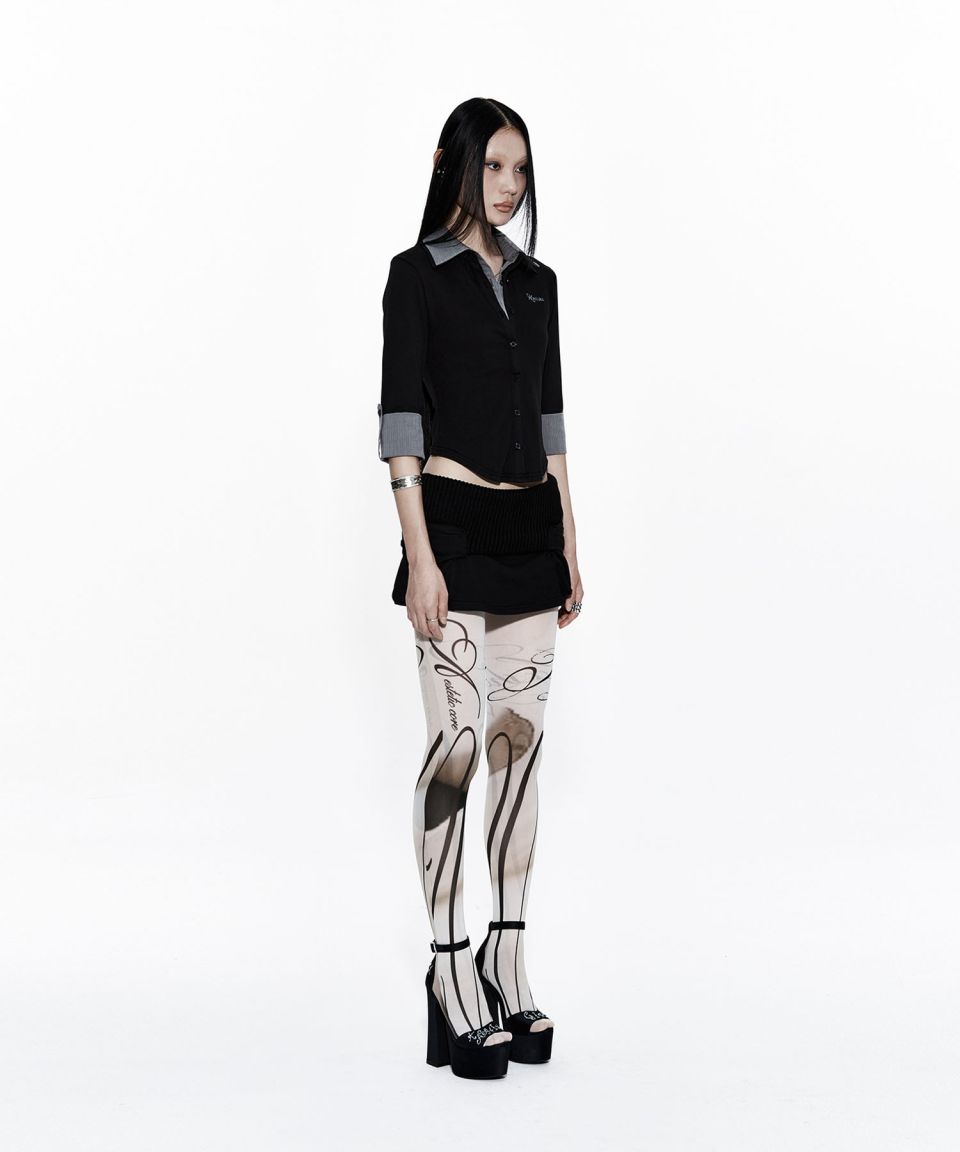 MUSINSA | KASHIKO Calligraphy Tights