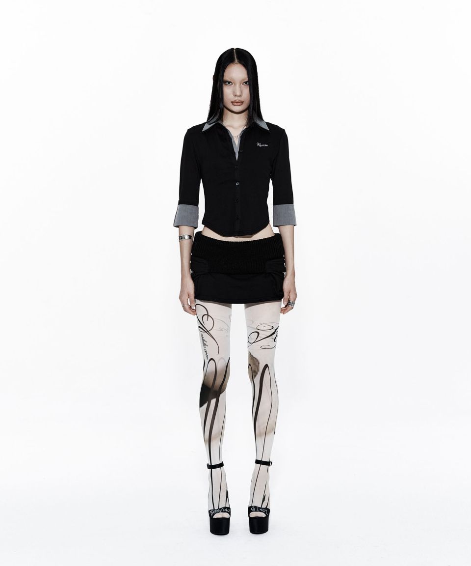 MUSINSA | KASHIKO Calligraphy Tights