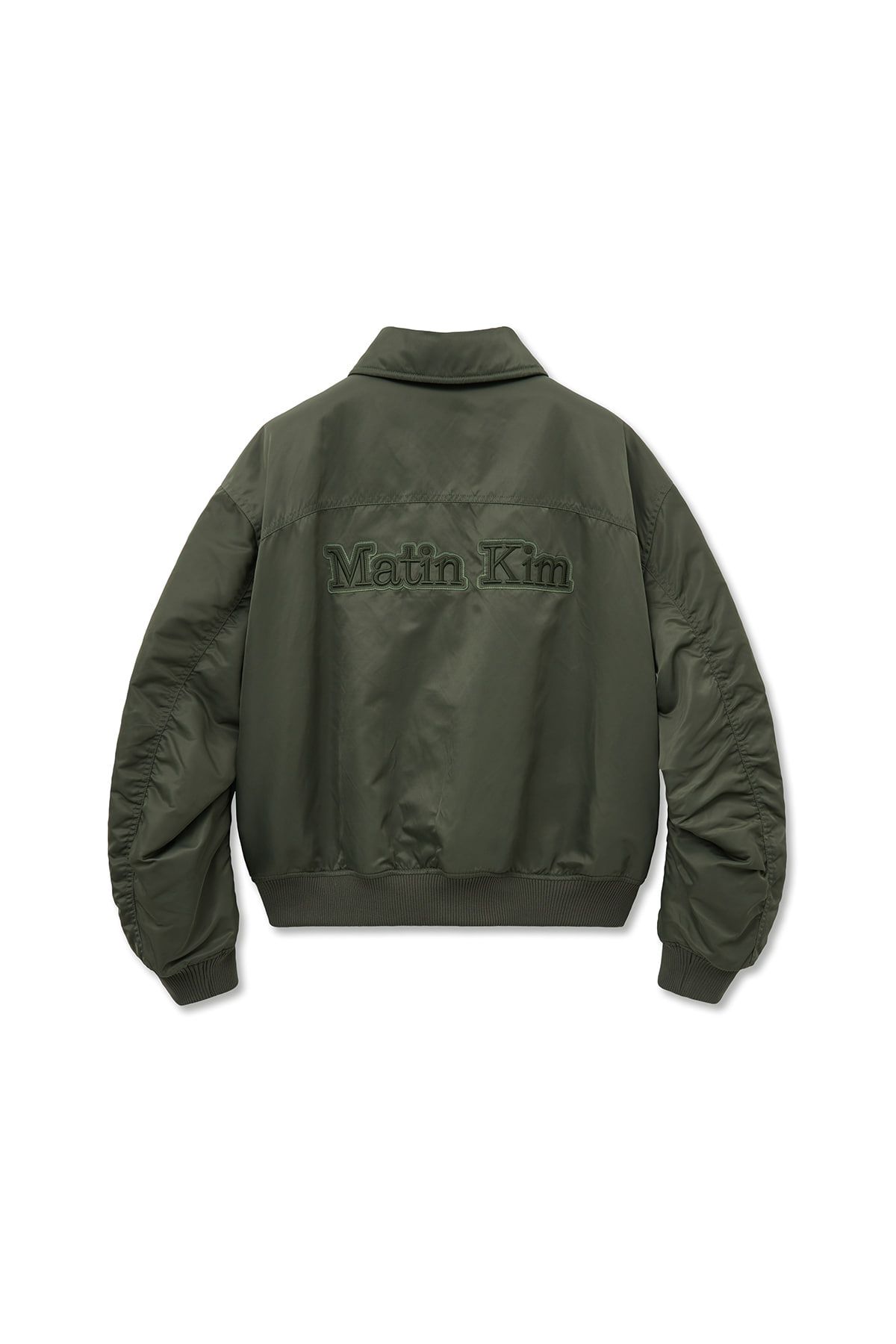 MUSINSA公式 | MATIN KIM APPLIQUE LOGO SHIRRING BOMBER JUMPER FOR