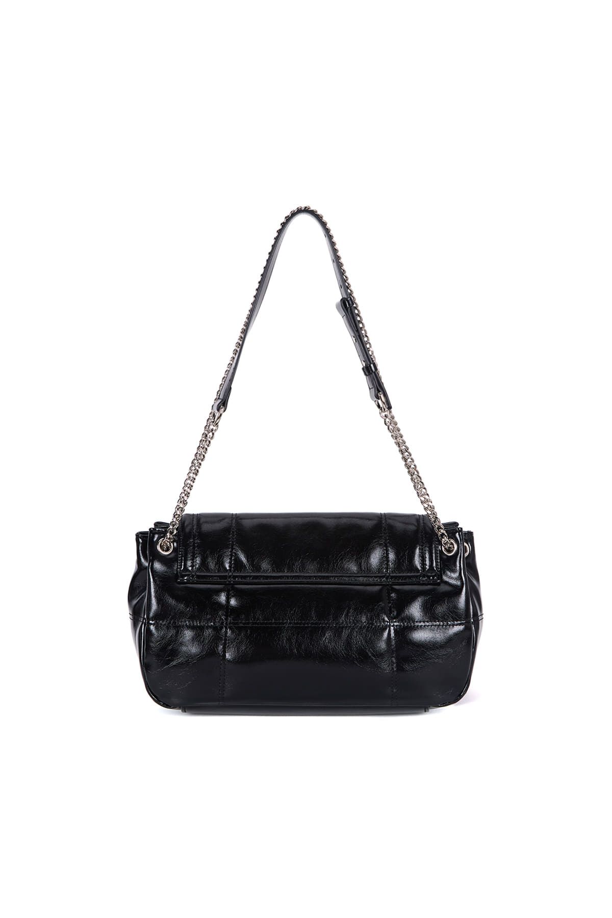 MUSINSA | MATIN KIM GLOSSY QUILTING MEDIUM CHAIN BAG IN BLACK