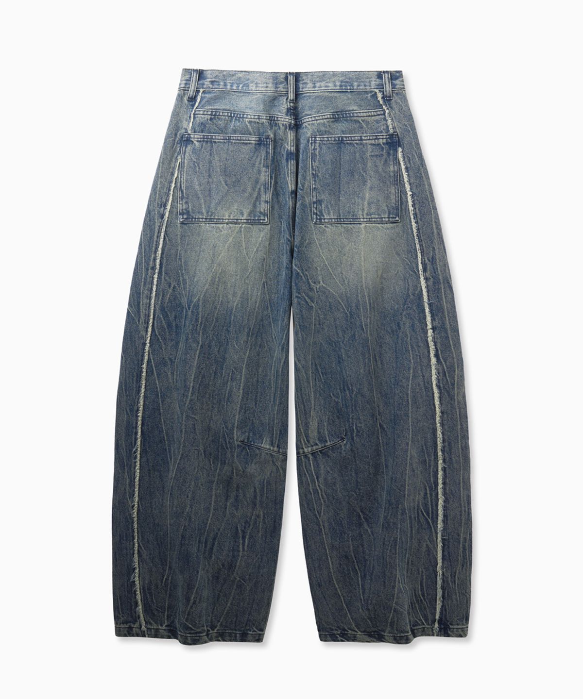 노페이머스(NOFAMOUS) Wide Balloon Panel Washing Jeans (Blue)
