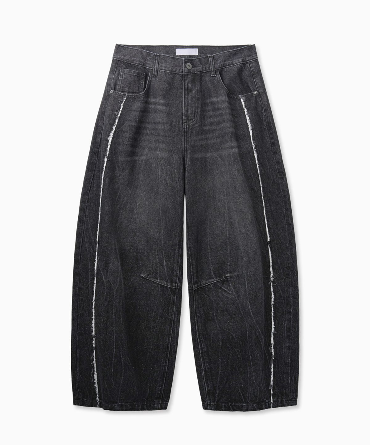 노페이머스(NOFAMOUS) Wide Balloon Panel Washing Jeans (Black)