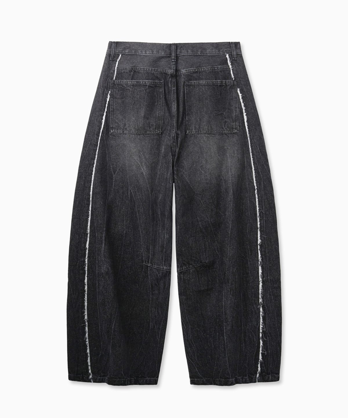 노페이머스(NOFAMOUS) Wide Balloon Panel Washing Jeans (Black)