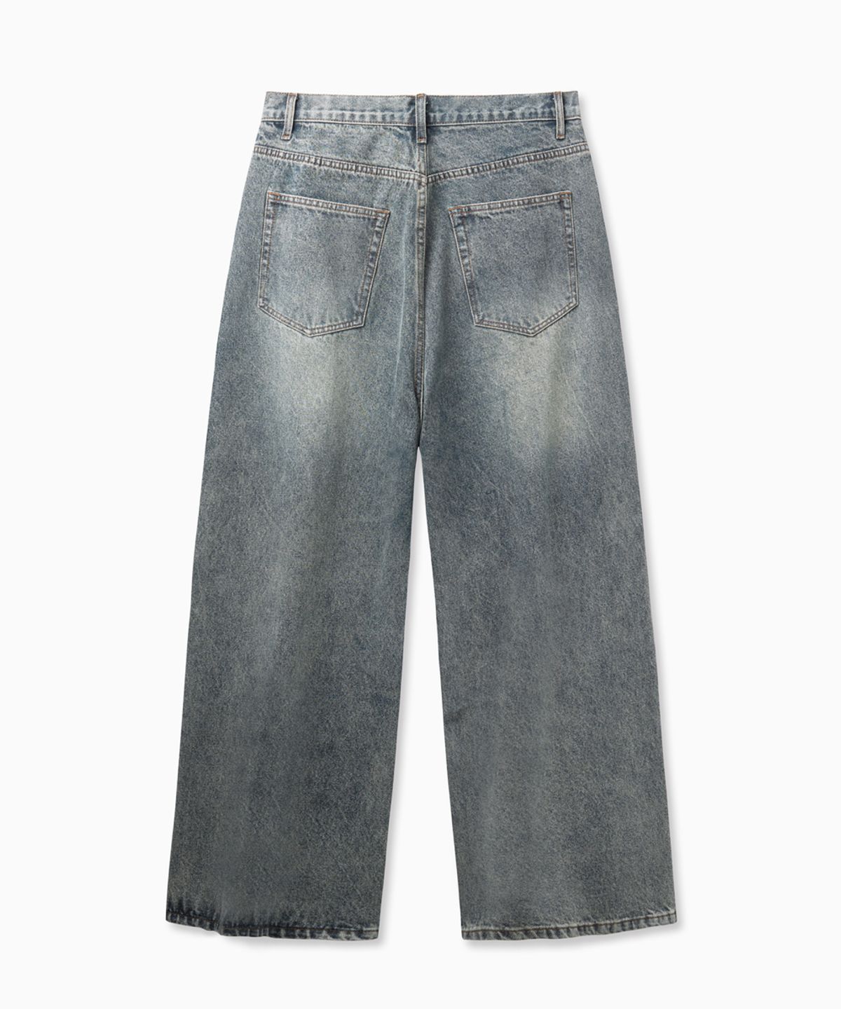노페이머스(NOFAMOUS) Damage Washed Wide Jeans (Blue)
