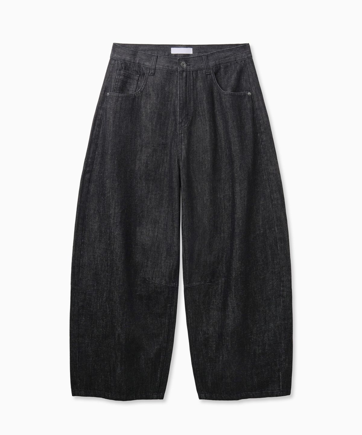 노페이머스(NOFAMOUS) Cinchback Wide Balloon Jeans (Black)