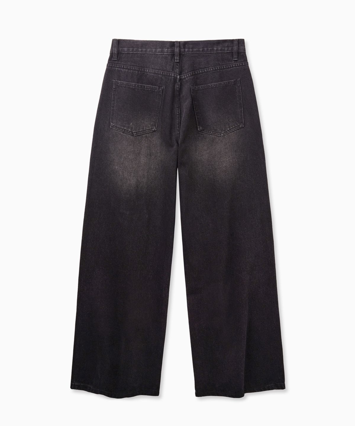 노페이머스(NOFAMOUS) Curved Wide Washing Jeans (Black)