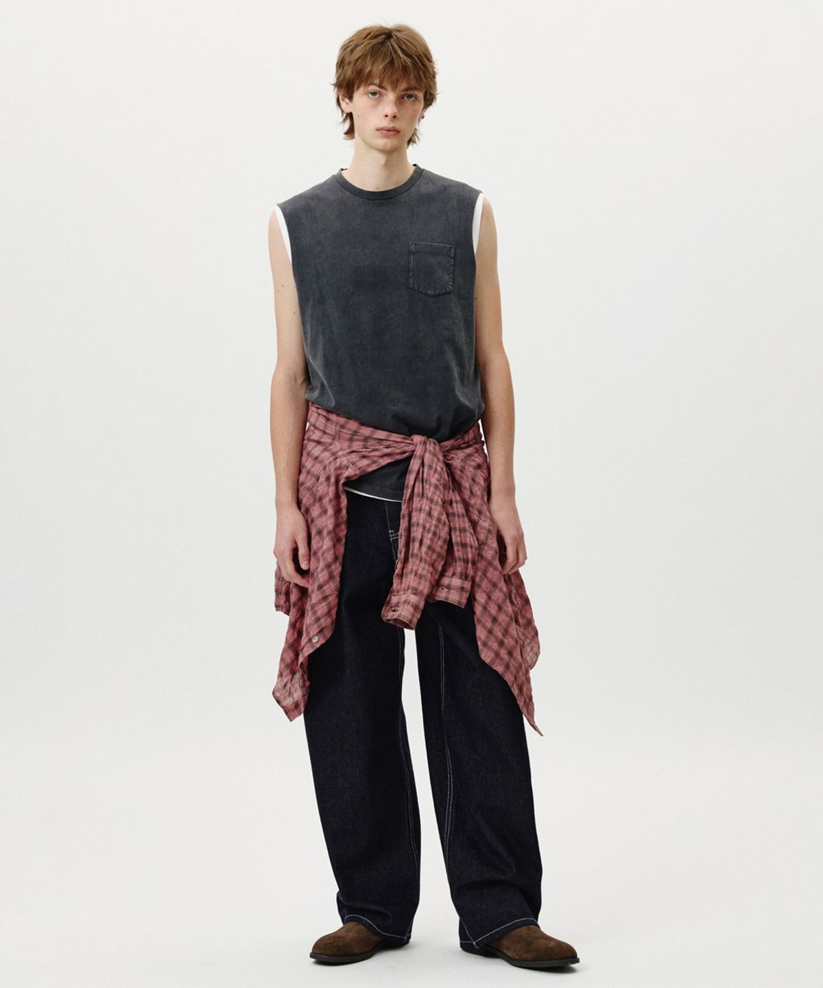 노페이머스(NOFAMOUS) Non-Fade Wide Balloon Jeans (Blue)
