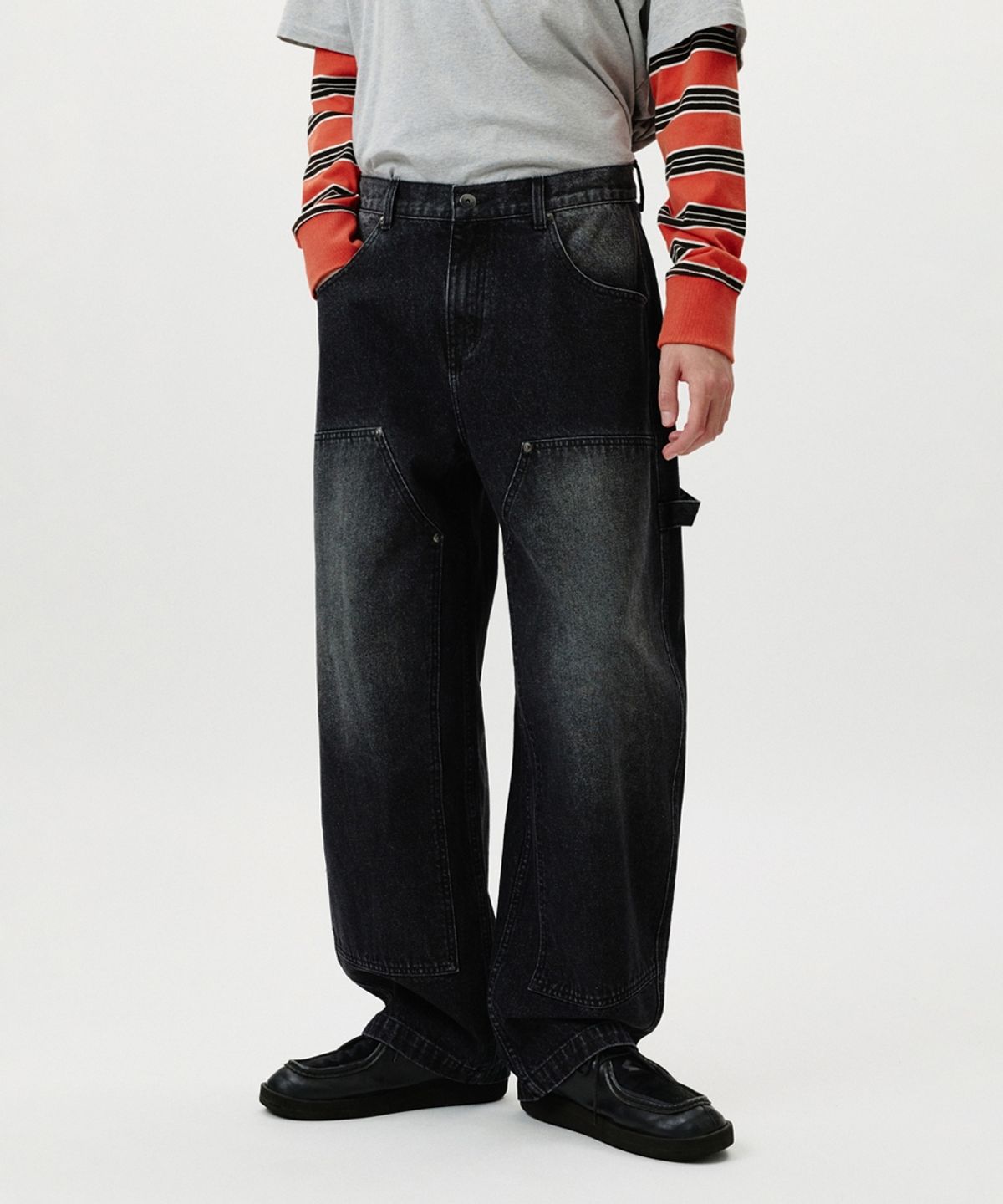 노페이머스(NOFAMOUS) Carpenter Washed Denim Jeans (Black)