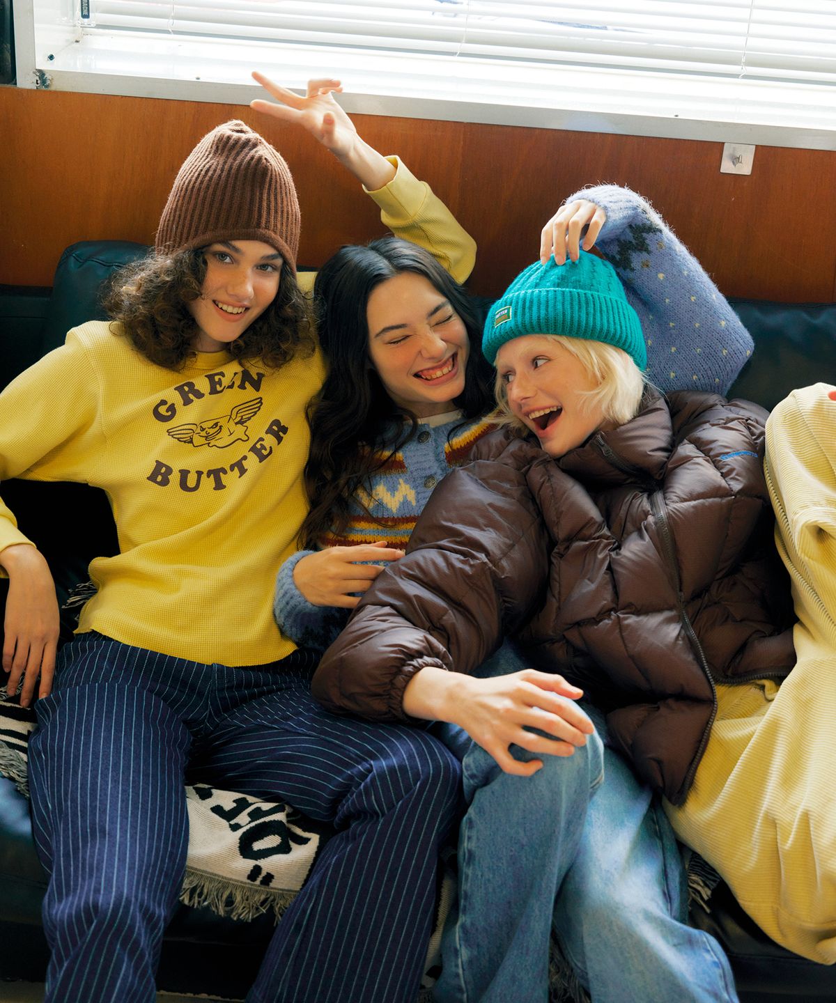 그린버터(GREENBUTTER) Flying Butter Waffle Tee (Butter Yellow)