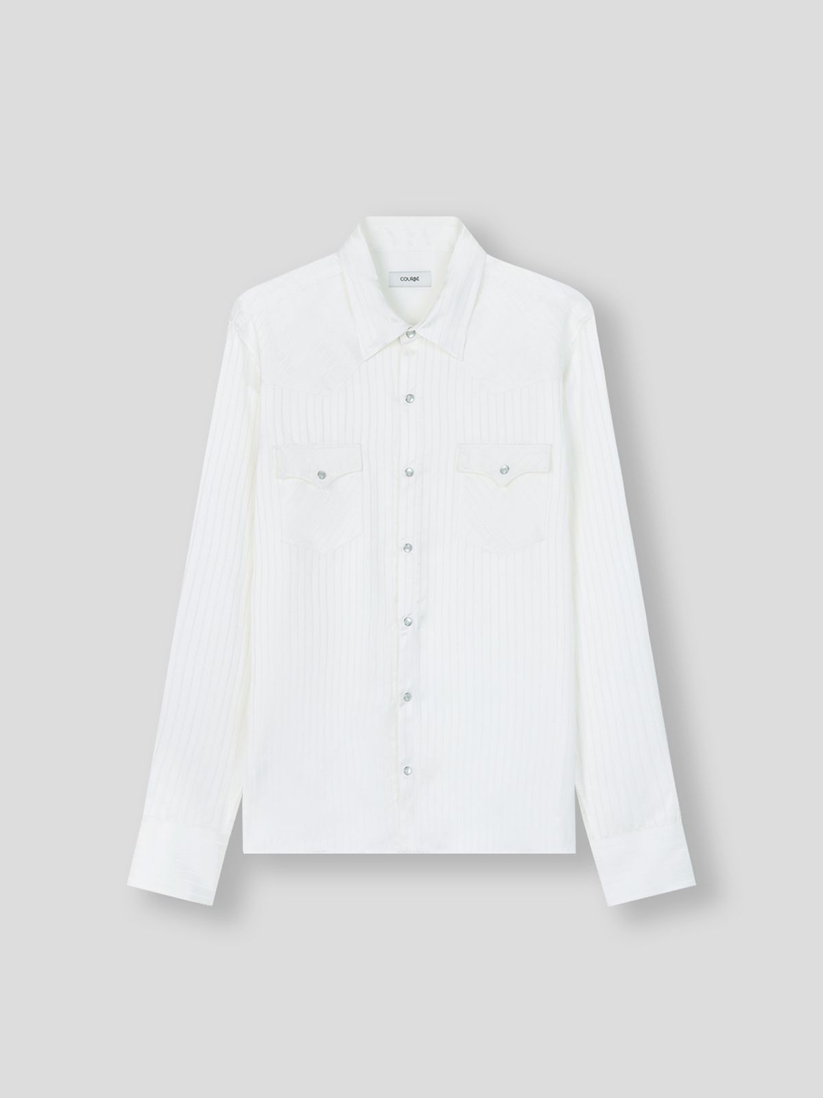 쿠르베(COURBE) Striped Wester Shirt (Whire)