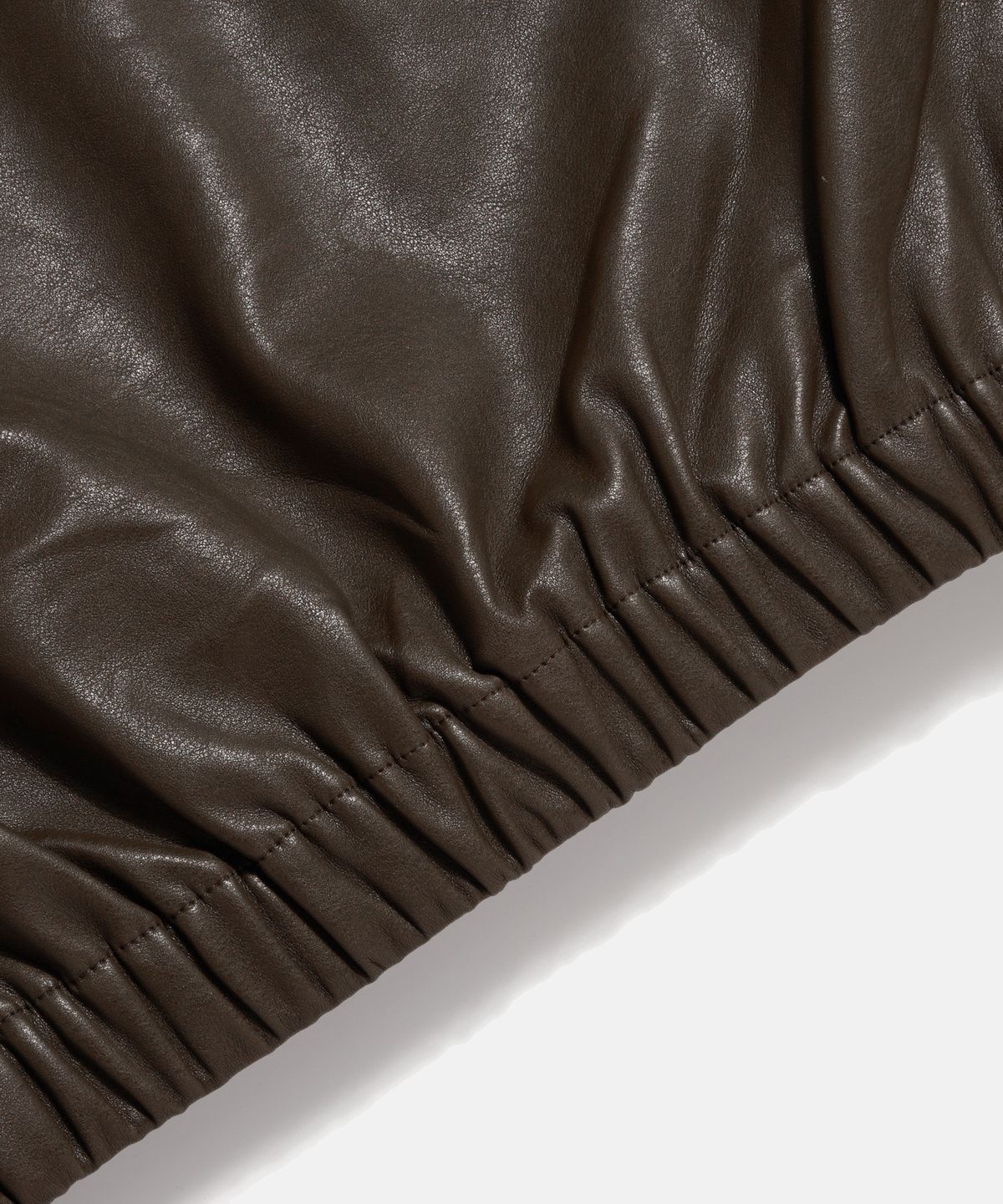 에스피오나지(ESPIONAGE) Flight Bomber Jacket (Faux Leather) Dark Brown