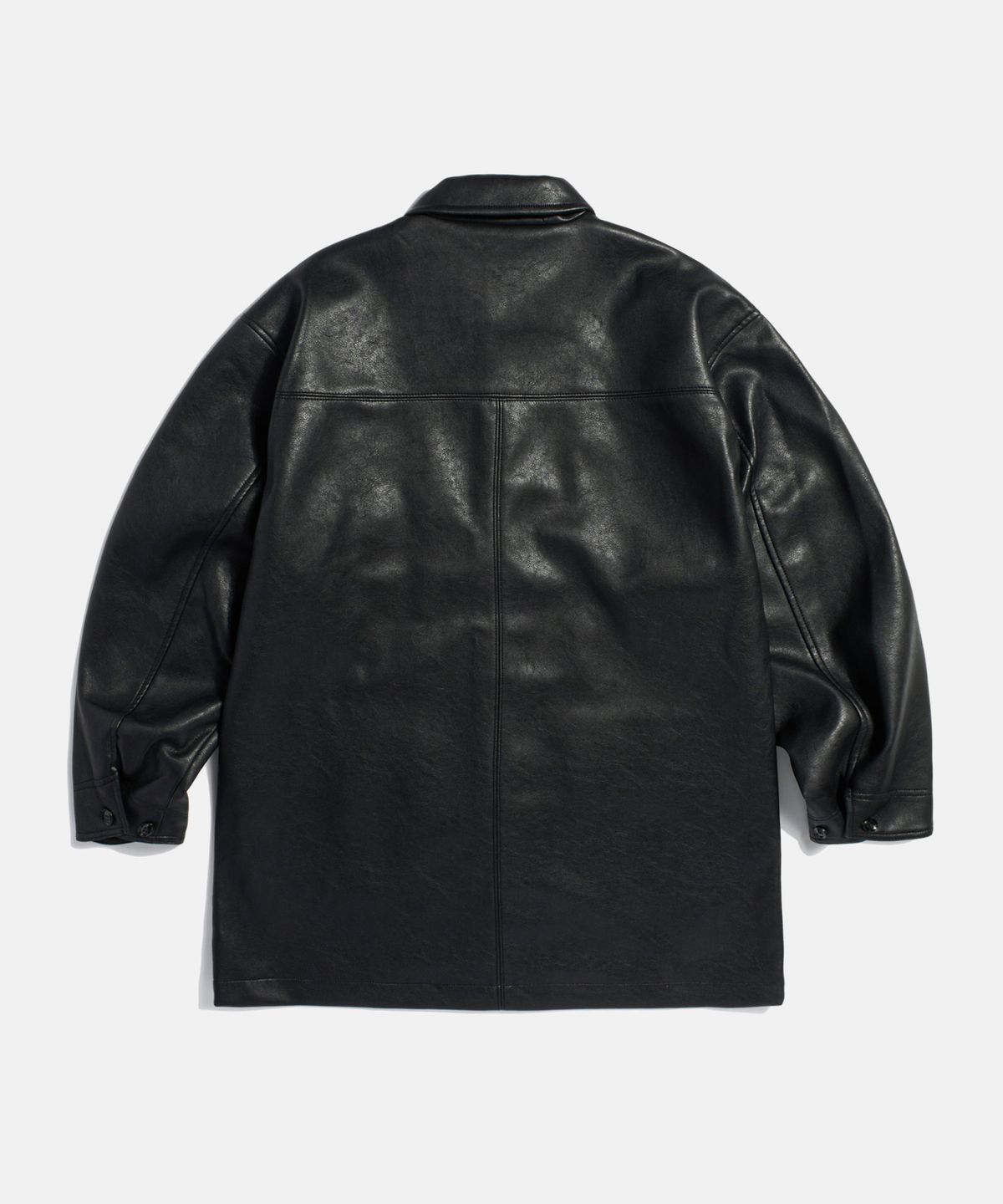 에스피오나지(ESPIONAGE) Car Coat (Faux Leather) Black