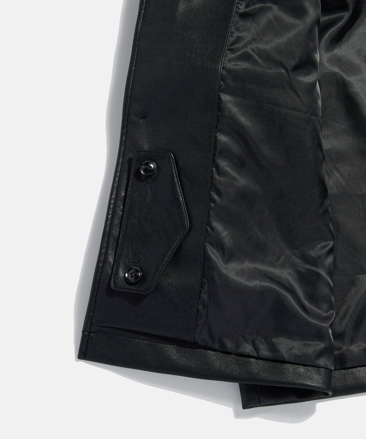에스피오나지(ESPIONAGE) Car Coat (Faux Leather) Black