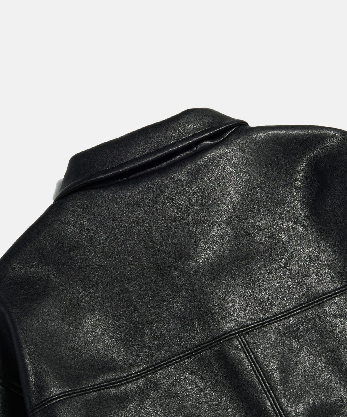 에스피오나지(ESPIONAGE) Car Coat (Faux Leather) Black