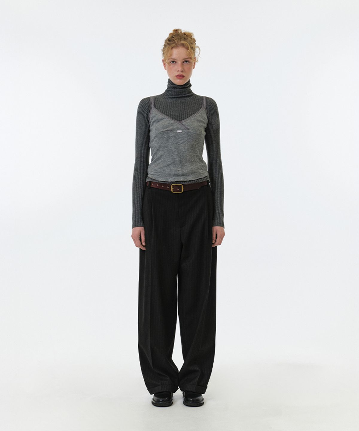 그로브(GROVE) AYA HIGH NECK KNIT (GREY)