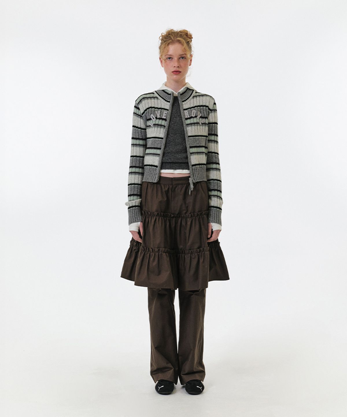 그로브(GROVE) LENI STRIPE ZIP-UP (IVORY)