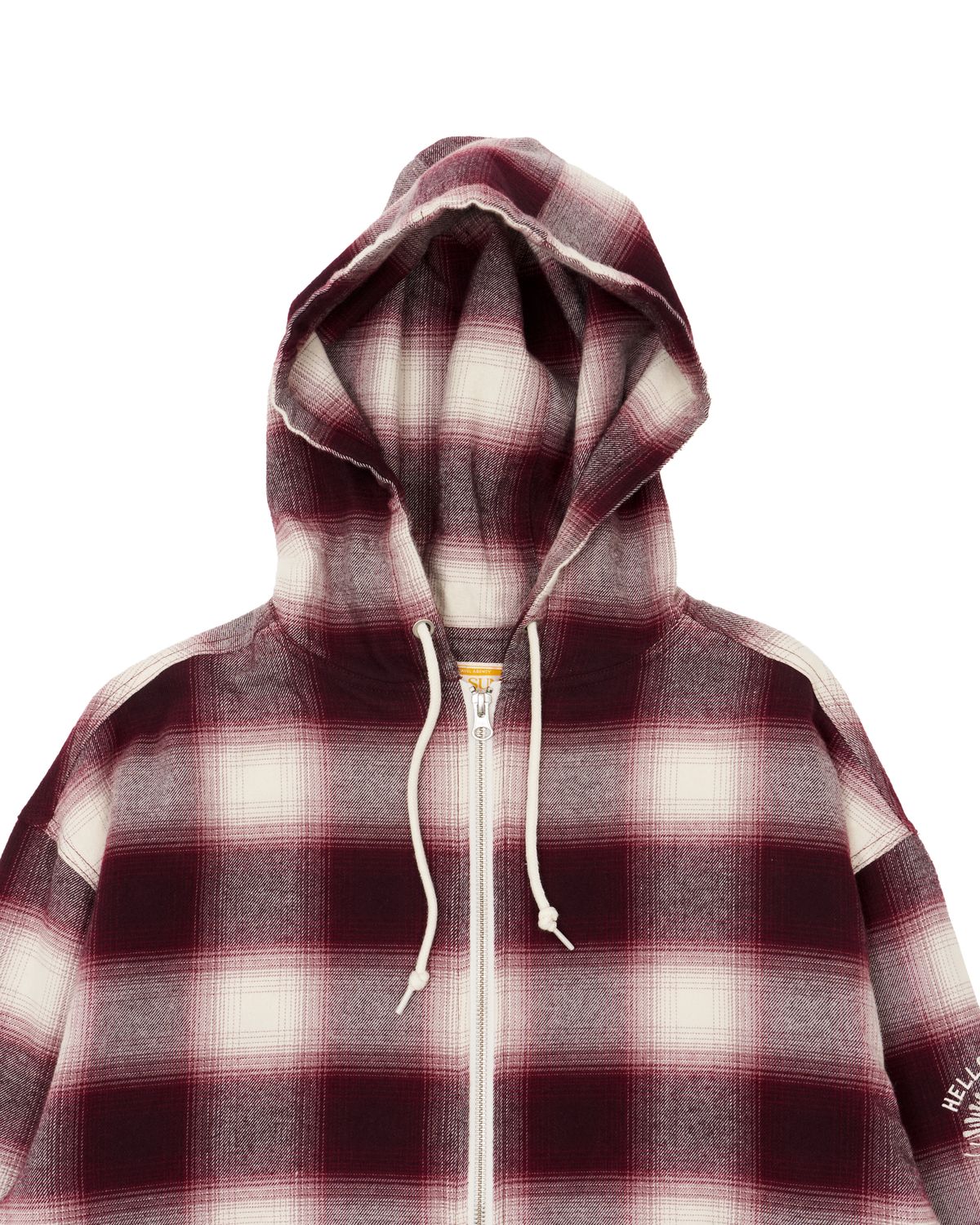 헬로 선라이즈(HELLO SUNRISE) HS Check Hooded JKT_Burgundy