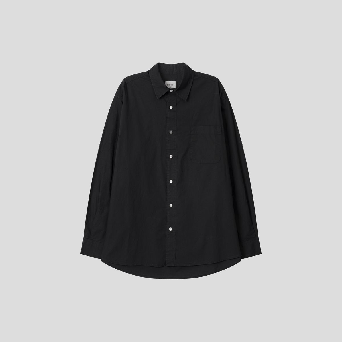 블랙모먼트(BLACK MOMENT) 고밀도 시티보이 레귤러 오버핏 셔츠 [블랙]
