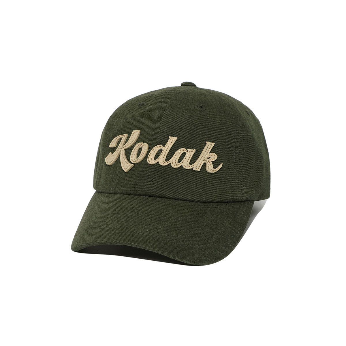 코닥(KODAK) 오버핏 피치터치 레터링 볼캡 KHAKI