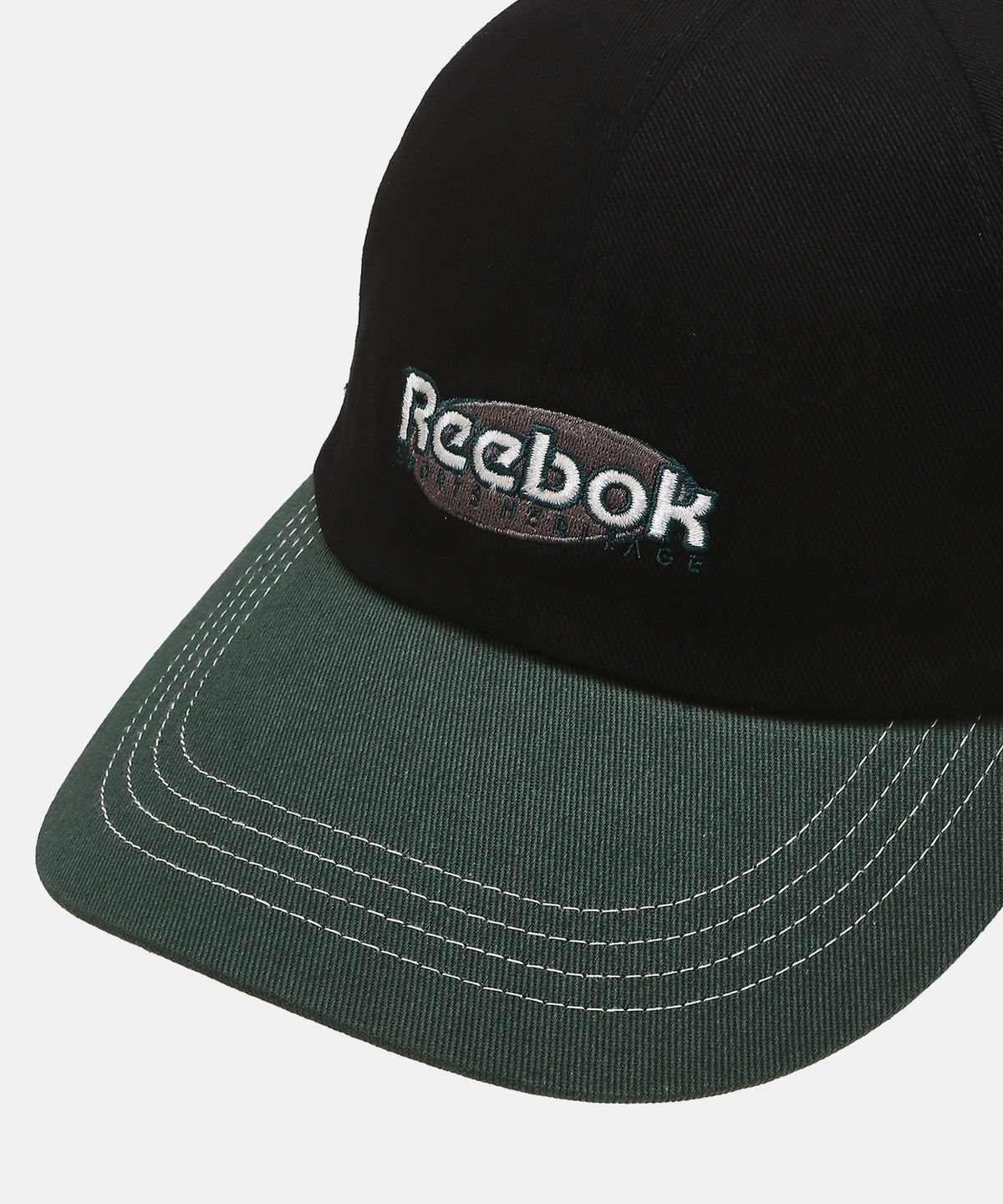 리복(REEBOK) 투톤 로고 볼캡 - 블랙:그린