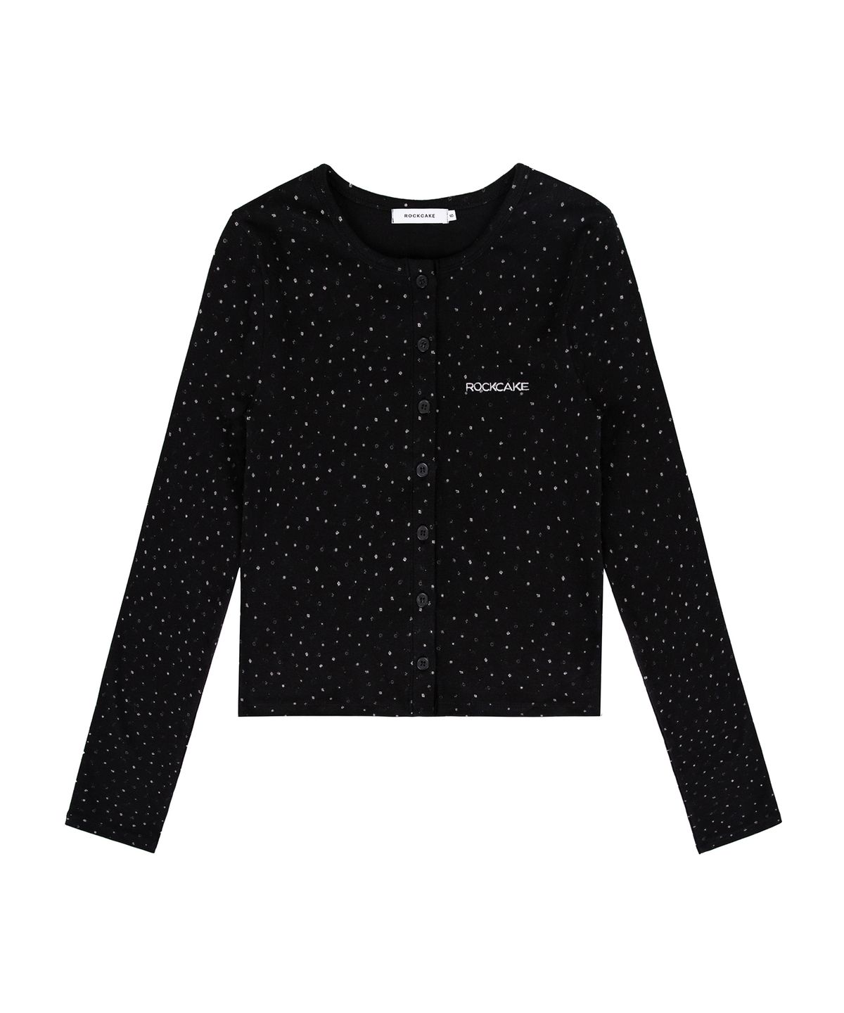 락케이크(ROCKCAKE) Flower Pattern Cardigan - Black