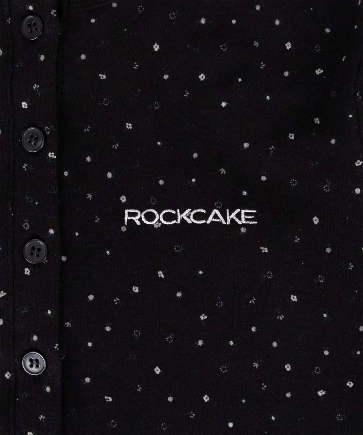 락케이크(ROCKCAKE) Flower Pattern Cardigan - Black