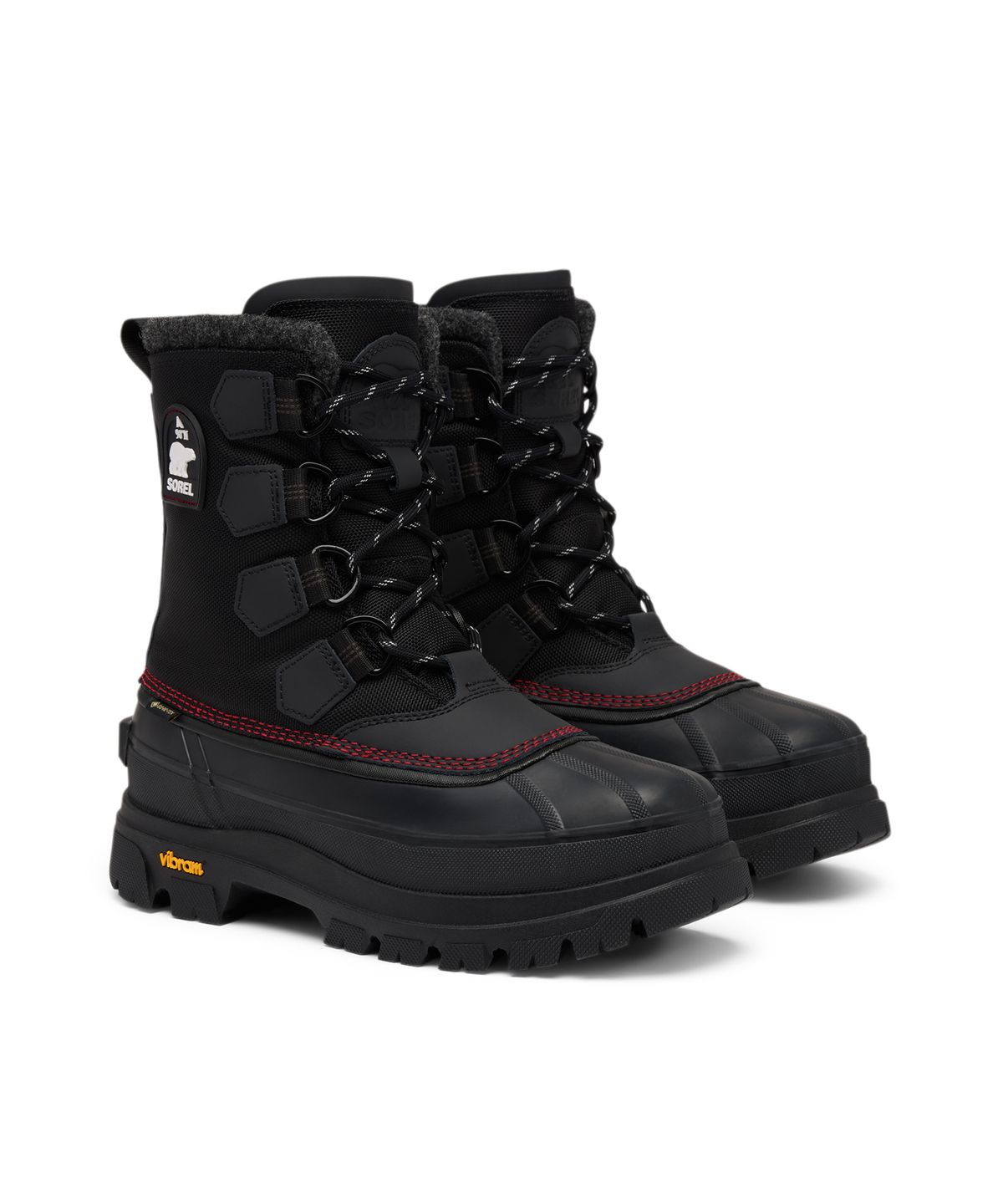 소렐(SOREL) (남성) 카리부 호라이즌™ GTX - 블랙: 브라이트 레드 / NM5293-010