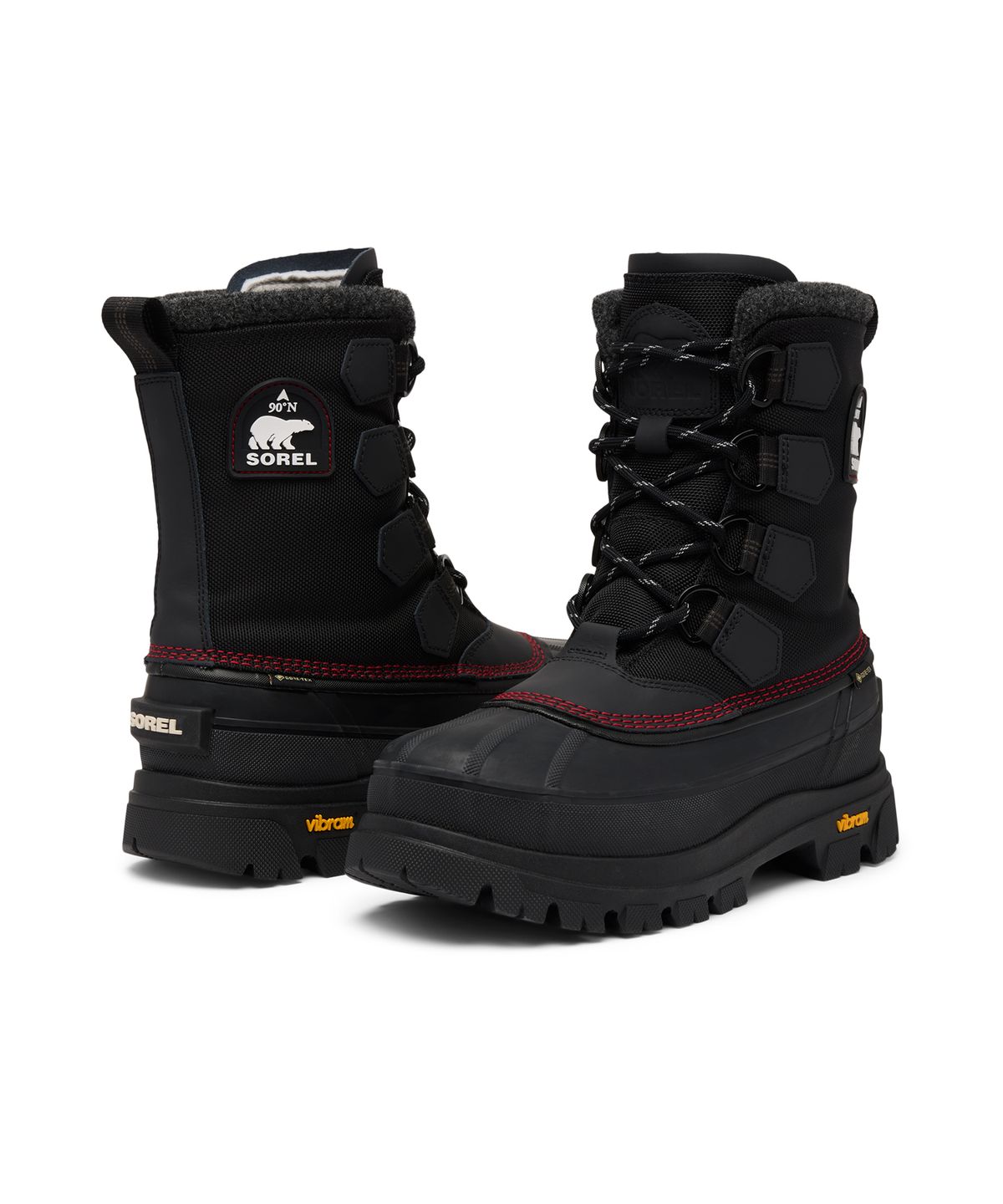소렐(SOREL) (남성) 카리부 호라이즌™ GTX - 블랙: 브라이트 레드 / NM5293-010