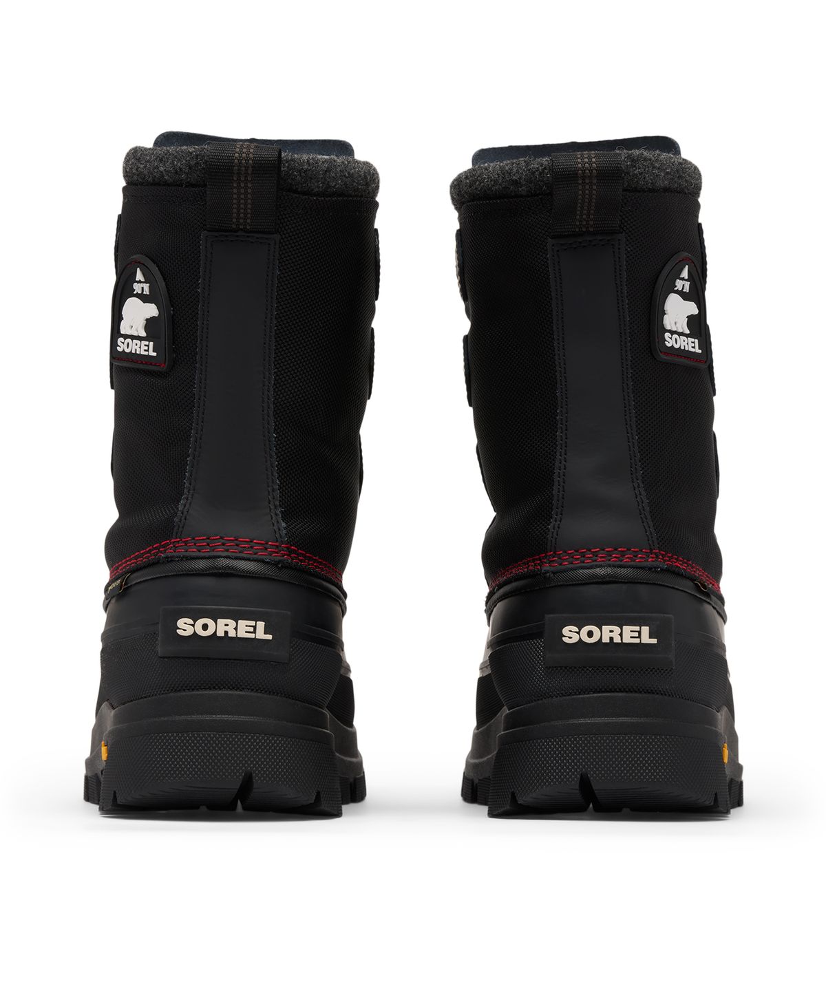 소렐(SOREL) (남성) 카리부 호라이즌™ GTX - 블랙: 브라이트 레드 / NM5293-010