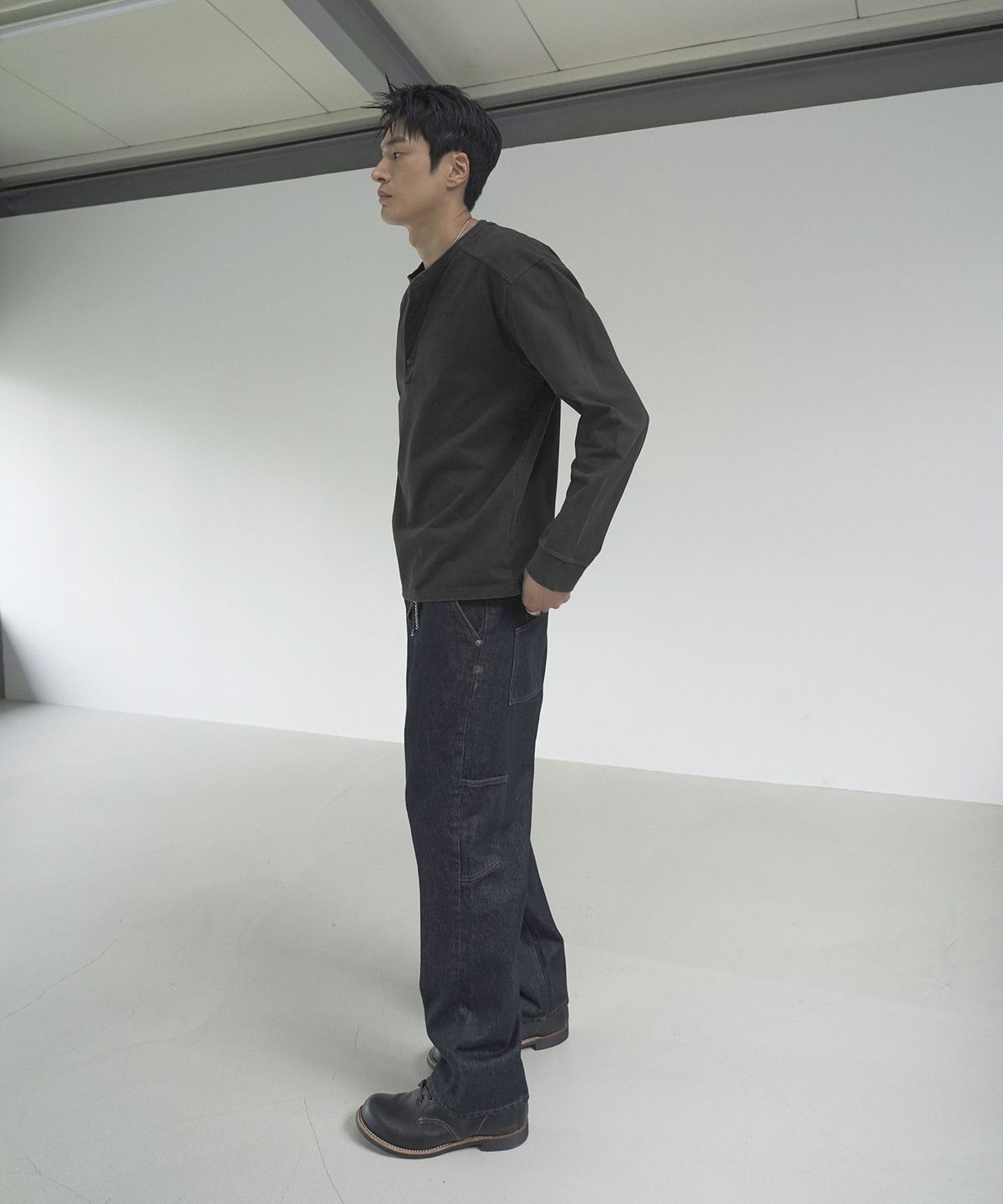 시도(SIIIIDO) ARMOR GOAT G&P HENRYNECK LONG SLEEVE(G&P CHARCOAL)