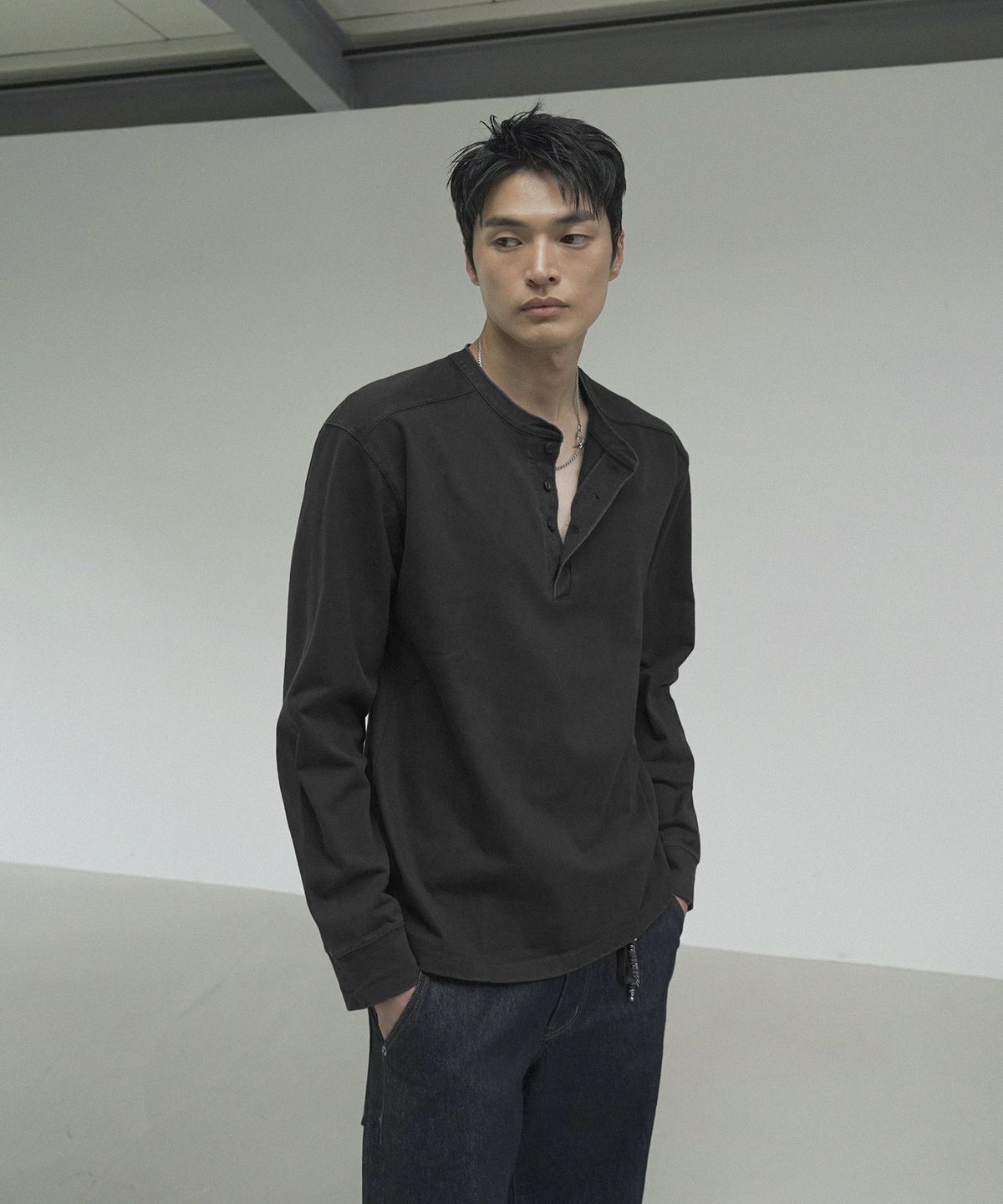 시도(SIIIIDO) ARMOR GOAT G&P HENRYNECK LONG SLEEVE(G&P CHARCOAL)